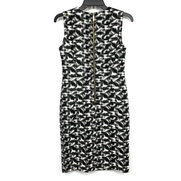 Calvin Klein Dress Black White Printed Sheath Sleeveless Stretch - Picture 7 of 11